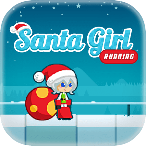 Santa Girl Running